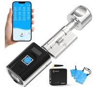 WELOCK SECBN51WIFIBOX3 Cerradura electrónica de huellas dactilares,Cerradura con huella digital,Cerradura electrónica con WiFi,Tarjeta RFID,APP Bluetooth,Cerradura inteligente con fácil de instalar