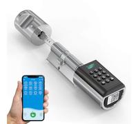 WELOCK Smart Lock,Cerradura de Puerta con Codigo,Bluetooth y WiFi,Cilindro Ajustable de 50 a 100mm,Instalación Sencilla，para puerta de entrada