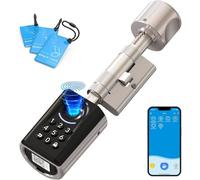 WELOCK ToucA51 Cerradura inteligente,Cerradura con huella digital,Código,Tarjeta RFID,APP,Cerradura Electronica WiFi,Smart Lock IP65,Fácil de Instalar,cerradura inteligente puerta exterior de 30-70mm