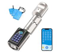 WELOCK ToucD41 cerradura inteligente, cerradura código huella dactilar IP65 con 3 tarjetas RFID, cilindro electrónico fácil de instalar, para puertas 50-100 mm, mango biométrico