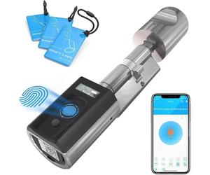 WELOCK Touch41 Cerradura con huella digital,Cerradura electrónica con WiFi,Tarjeta RFID,APP Bluetooth,Cerradura inteligente,Smart Lock con fácil de instalar Plata