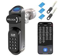 WELOCK U81 Cerradura de puerta con huella dactilar, contraseña, inteligente, con aplicación y tarjeta RFID, pieza de repuesto para llave mecánica, cerradura electrónica para puerta de perfil de 50-90