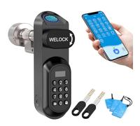 WELOCK U81 Smart Lock,Cerradura Inteligente con Huella Digital,Contraseña,Tarjeta RFID y APP,Cerradura Inteligente WiFi,cerradura electronica exterior para puertas de 50-90mm,Fácil instalación
