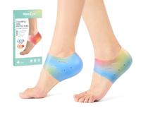 Welonve - 2 pares de protectores de talón de silicona, para fascitis plantar para talón agrietado, tendinitis de Aquiles y talón agrietado seco, almohadillas de gel para mujeres y hombres, color