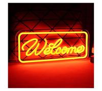 WELSAA Luces de neón Letrero De Neón Bienvenido Para Decoración De Pared, Luces LED Para Negocios, Salas De Estar, Bares, Tiendas, Pubs, Fiestas, Alimentación USB, 41cmх17.5cm