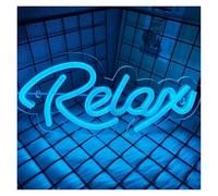 WELSAA Luces de neón Letrero De Neón Relax Con Luz LED Para Dormitorio, Sala De Yoga, Bar, Fiesta, Salón De Baile, Masajes, Tienda, Salón, Decoración, 28cmx13cm