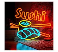 WELSAA Luces de neón Luz De Neón Para Sushi, Letreros De Neón Con Alimentación USB Regulables Para Tiendas Restaurante De Sushi Cocina Decoración De Pared Para Fiestas 29cm×38cm