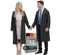 welsberg 2 Piezas Poncho de Lluvia Impermeable con Capucha y Mangas, Reutilizable, Chubasqueros Impermeable para Hombre y Mujer, Ropa de Agua para Viajes y Exteriores, Talla Única, Negro