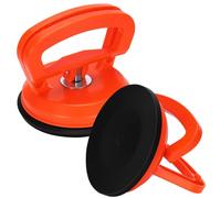 Welsberg 2 Piezas Ventosas con Capacidad de Elevación de 50kg, Elevador de Vidrio, Cristales, Azulejos y Espejos, Vacío de Potencia Elevación, diámetro 11.8 cm, naranja