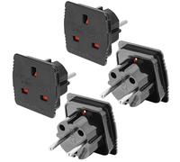 Welsberg 4 Adaptadores de Viaje de Reino Unido a EU, Adaptador de Enchufe Británico a Español, de 3 Pines UK a 2 Pines Europeos, Juego de Adaptadores para Europa, España, Francia, Alemania, Negro