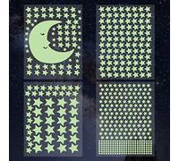 Welsberg 533 piezas Pegatinas de pared con estrellas que brillan en la oscuridad, autoadhesivas con forma de estrella y luna para decorar habitaciones infantiles, el hogar, paredes y techos