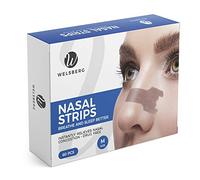 Welsberg 60 tiras nasales contra los ronquidos para hombres, mujer, ayudan a respirar mejor tirita nariz antironquidos, talla M, 55x16 mm, beige