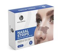 Welsberg 90x tiras nasales contra los ronquidos para hombres y mujer, ayudan a respirar mejor tirita nariz antironquidos, talla M, 55x16 mm, beige