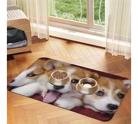 Welsh Corgi Dog,Waterproof Pet Feeding Mat,PU Leather Placemats for Cat Dog Water Bowl,Food Mats,30x45cm