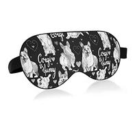 Welsh Corgi Dog With Hearts - Máscaras para los ojos sin costuras, bloques de cubierta, máscara para dormir ligera, cubierta para sombra, venda para los ojos, cubierta relajante para sombra de ojos co