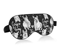 Welsh Corgi Dog With Hearts - Máscaras para los ojos sin costuras, bloques de cubierta, máscara para dormir ligera, cubierta para sombra, venda para los ojos, cubierta relajante para sombra de ojos co