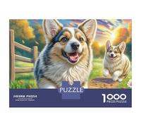 Welsh Corgi Puzzle De 1000 Piezas Retrato de un Solo Corgi Borde Reforzado para Niños Sin Frustración Decoración De Hogar Ideal para Coleccionar 70x50cm/1000pcs