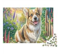 Welsh Corgi Puzzles 1000 Pieza para Adultos Corgi en el Bosque Puzzle Juego for The Whole para Mujeres, Regalos para Hombres Cartón 100% Reciclado Decoración del Hogar 52x38cm/1000pcs