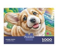 Welsh Corgi - Rompecabezas de 1000 Piezas para Adultos, diseño de Salto Alegre hacia el Cielo, cartón Liso Premium, Ideal para días lluviosos, Regalo de Ocio y Vacaciones, 52 x 38 cm (1000 Piezas)