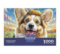 Welsh Corgi Rompecabezas De 1000piezas Retrato Sonriente de un Corgi Sin Reflejos para Niños Sin Frustración Decoración De Habitación Sin Piezas Faltantes 70x50cm/1000pcs
