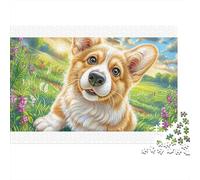 Welsh Corgi - Rompecabezas de cartón 100% Reciclado en un huerto de Calabazas (1000 Piezas) para Adultos y niños, Regalo Divertido (70 x 50 cm, 1000 Piezas)