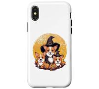 Welsh Corgi Witch Howl-O-Ween Pawsome Pumpkin Halloween Carcasa para iPhone X/XS