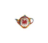 Welsh Dragon Teabag Holder Irish Tea Bag Coaster Wales Teapot Shaped Resting Caddy Saucer St. Davids Day Gift Made of New Bone China H8.5cm W11.5cm Di