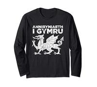 Welsh Independence Shirt Red Dragon Wales Cymru Annibyniaeth Manga Larga