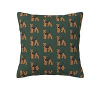 Welsh Terrier, funda de almohada con cremallera oculta, funda de cojín de poliéster, funda de almohada decorativa con impresión de doble cara