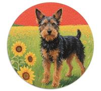 Welsh Terrier Puzzle Redondo Puzzle Adultos para Aliviar El Estrés Perro Lindo Puzzle 1000 Piezas Regalos Originales De Navidad Y Cumpleaños1000pcs (67.5x67.5cm)