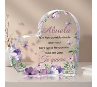 Welsky Regalo Abuela, Regalo Abuela Cumpleaños Placa Acrílica, Regalos de Cumpleaños Del Día la Madre Navidad Jubilación para Abuela, Adorno Acrílico en Forma de Corazón