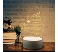 Welsky Regalo Mama, Regalos para Mama Luz de Noche, Regalo Dia de La Madre Cumpleaños Navidad de Agradecimiento, Luz Nocturna Acrílica Grabada
