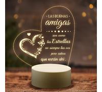 Welsky Regalos Amigas Originales, Regalo Amiga Cumpleaños Led light, Regalos Originales para Mujer Mejor Amiga Amigo Hermana De Navidad Cumpleaños San, Luz Nocturna Acrílica Grabada