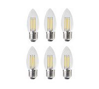 WELSUN LED 3V Bombilla de Vela C35 lámpara Vintage LED E26 / E27 2W Filamento Edison Light Bulbs para Power Solar Pendant Light Street Light Solar Chandelier 6-Pack