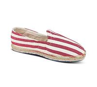 weltenmann Corralejo - Alpargatas Slip-on de Colores a Rayas Anchas de Algodón con Bolsa de Calzado, Pomegranate, 44, Handmade in Spain