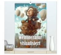 Weltliteratur visualisiert (hochwertiger Premium Wandkalender 2026 DIN A2 hoch), Kunstdruck in Hochglanz: Weltklassiker durch die Augen des Illustrators