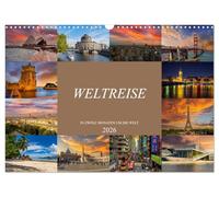 Weltreise - In zwölf Monaten um die Welt (Wandkalender 2026 DIN A3 quer), CALVENDO Monatskalender: Eine fantastische Bilderreise um die Welt
