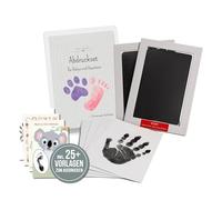 WELTWERK® Tampón de impresión de manos y huellas de bebé, juego de 2 unidades, limpio y no tóxico, juego de impresión táctil para recién nacidos, niños pequeños y mascotas, juego de huellas de perro