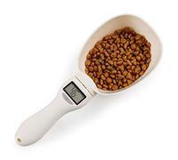 WELUV Báscula digital de cuchara, cuchara medidora, báscula de cocina, báscula con cuenco para mascotas, perro, gato, báscula de comida, pantalla LCD, cocina electrónica, hornear, harina, alimentos,