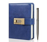 WEMATE agenda de piel sintética A6 con cerradura de 240 páginas, cuaderno de contraseña con bolígrafo y caja de regalo, organizador de diario con cerradura para hombres y mujeres