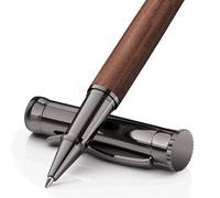 WEMATE Bubinga - Bolígrafo de tinta de madera, 2 recambios extra (1 negro y 1 azul), elegante bolígrafo de escritura, bonito regalo de oficina para hombres, profesionales, genial bolígrafo de madera