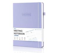 WEMATE Cuaderno de notas en espiral para reuniones de trabajo con medidas, suministros de oficina para planificadores de reuniones, cuaderno de notas en espiral para agenda de reuniones, lavanda claro