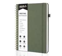 WEMATE Cuaderno de reuniones B5 (7 x 10 pulgadas), planificador de piel sintética con agenda, artículos de acción y notas, 200 páginas para hombres y mujeres, personal y estudiantes, reuniones