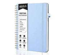 WEMATE Cuaderno de reuniones simplificado para trabajar con artículos de acción, 200 páginas, suministros de oficina para planificador, cuaderno de agenda de tapa dura de piel sintética para tomar