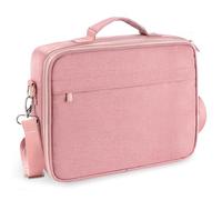 WEMATE Funda para Biblia de gran capacidad, bolsa impermeable para suministros de estudio con asa de doble capa y correa para el hombro, bolsa para mujeres, niñas, adolescentes y cristianos (rosa)