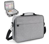 WEMATE Funda para Biblia de gran capacidad, bolsa impermeable para suministros de estudio con asa de doble capa y correa para el hombro, bolsa para mujeres y cristianos (gris)