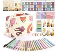 WEMATE Kit de diario bíblico de 146 piezas con bolsa, resaltadores y bolígrafos sin sangrado, pestañas, tarjetas de oración, cinta washi, notas adhesivas, suministros de estudio de anotaciones, regalo