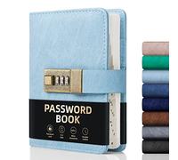 WEMATE Libro de contraseñas con cerradura, libro de contraseñas con pestañas alfabéticas, más de 600 espacios para contraseñas, organizador de contraseñas con cerradura, organizador de contraseñas