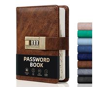 WEMATE Libro de contraseñas con cerradura, libro de contraseñas con registros alfabéticos, más de 600 contraseñas, libro de registro con candado