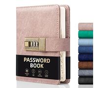WEMATE Libro de Contraseñas Con Cerradura y Registros Alfabéticos - Más de 600 Contraseñas - Libro de Registro Con Candado